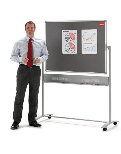 Nobo Mobile Combi Felt Noticeboard/Whiteboard 1200 x 900mm